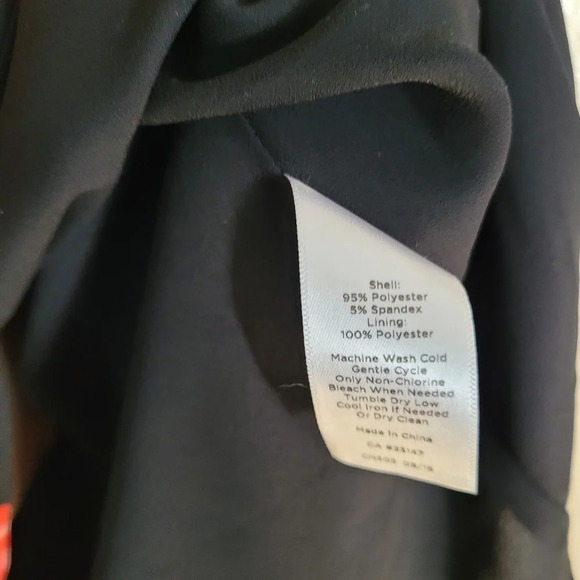 Talbots Black Coral Red Poppy Print Drape Neck Sleeveless Dress Size Women's 2P - Picture 10 of 10